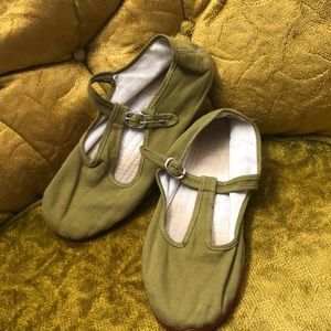 Olive green Mary Janes